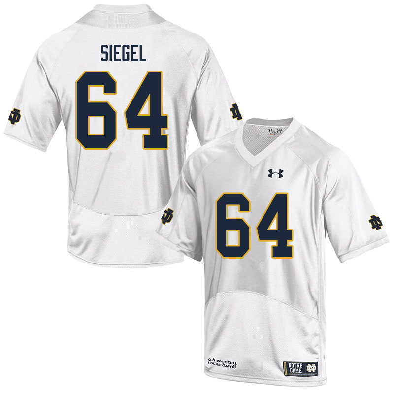 Men #64 Max Siegel Notre Dame Fighting Irish College Football Jerseys Sale-White